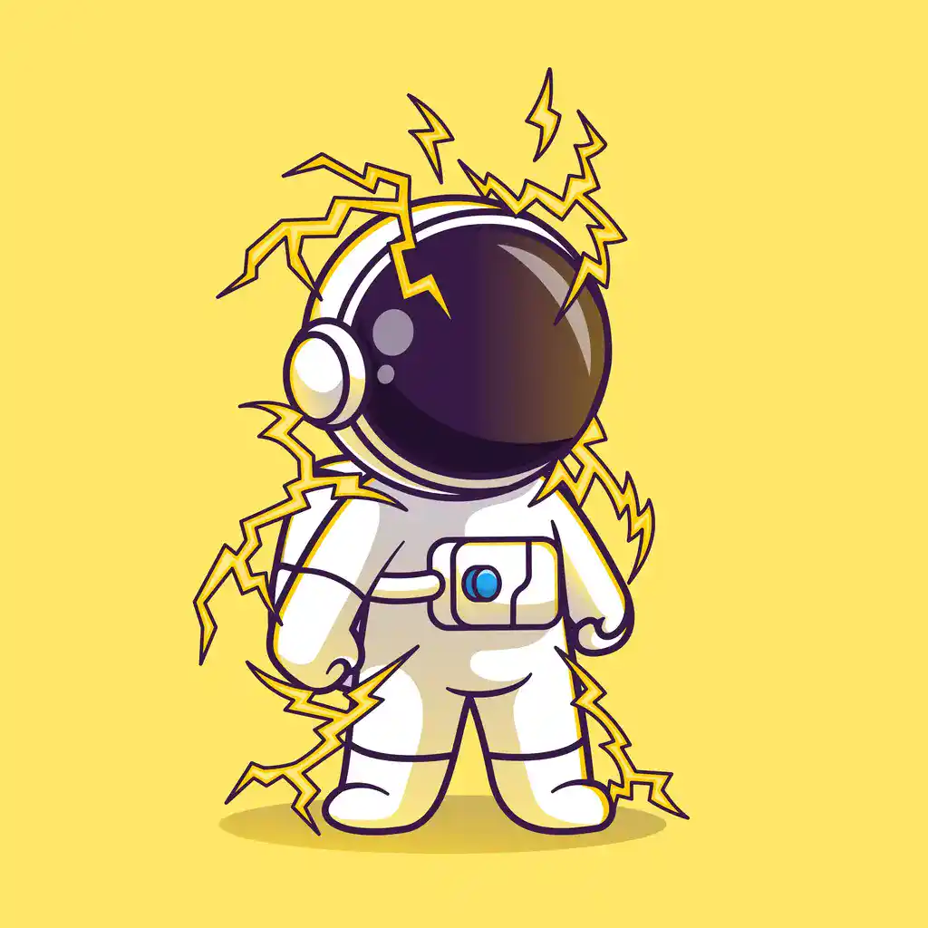 Astronaut hit by many lighnings
