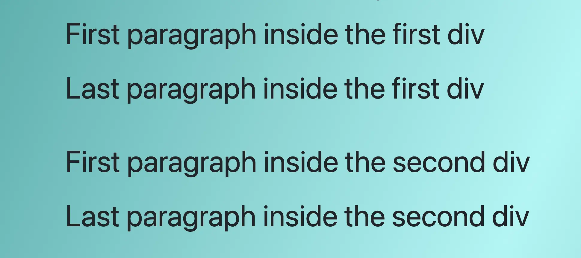 Four paragraphs all colored black